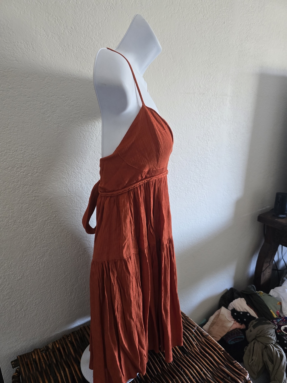 Rust Orange Spaghetti-Strap Sundress - Picture 3 of 4